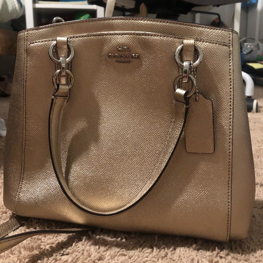 Coach Gold Metallic Carryall Bag